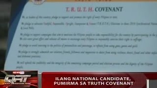 QRT: Ilang national candidate, pumirma sa Truth Covenant