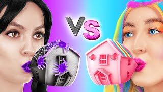 MEMBUKA RUANG RAHASIA 🔑✨ Tantangan Rabu vs Enid! Ide Dekorasi \u0026 Kerajinan DIY oleh 123 GO