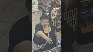 SHOCKING VIDEO shows woman open fire on a gas station clerk