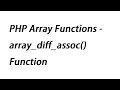 PHP Array Functions - array_diff_assoc() Function