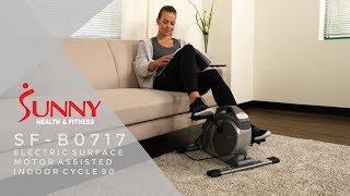 Sunny Health & Fitness SF-B0717 Electric Surface Motor Assisted Indoor Cycle 90