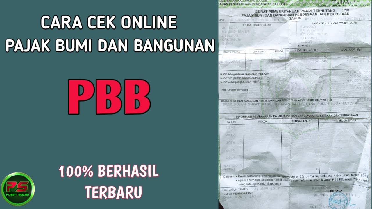 Cara Cek Online Pajak Bumi Dan Bangunan /PBB - YouTube