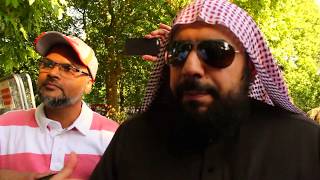 A confused Sheikh gets owned on God's love - Godwin - Speakers Corner