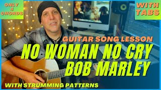 Bob Marley No Woman No Cry guitar song lesson Only 4 chords With TABS