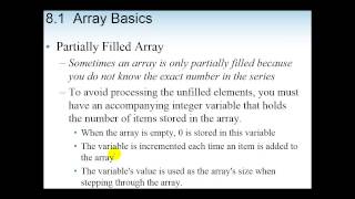 Chapter 8 - Arrays