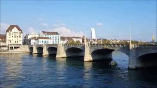 Approching tallest building of Switzerland in Basel Roche Tower