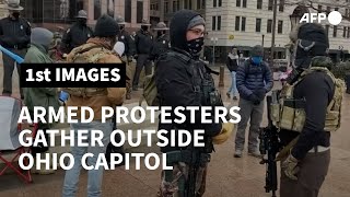 Armed protesters gather outside Ohio Capitol | AFP