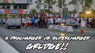 PROCHARGED BOX CHEVY VS SUPERCHARGED AND NITROUS LSX DONK! KUT DA CHECK RACING VS BLUE MAGIC!