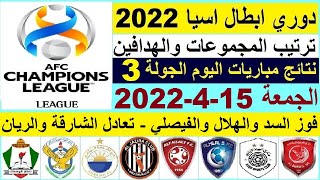 ترتيب دوري ابطال اسيا 2022 - ترتيب مجموعات دوري ابطال اسيا وترتيب الهدافين اليوم الجمعة 15-4-2022