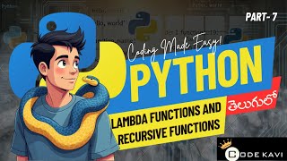Python Series Lambda & Recursive Functions in Python | Learn Python in Telugu Step by Step