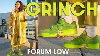 ADIDAS GOT THIS HOLIDAY SNEAKER RIGHT!  THE GRINCH FORUM LOW On Foot Review and How to Style