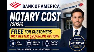 Bank of America Notary Cost 2026 | Free Branch Notary vs $20 Online