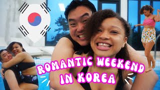 My Boyfriend and I go to a pool Pension in Korea 🇰🇷 | AMBW 국제커플 | Couple Vlog