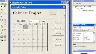 Project 18 Calender visual basic