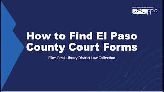 How to Find El Paso County Court Forms