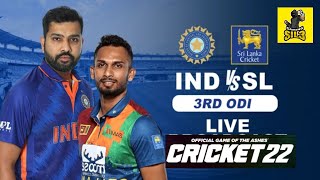 🔴Live: IND vs SL 3rd ODI Match | Sri Lanka tour of India 2023 | Score & Commentary | Cricket22 PC