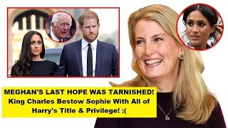 MEGHAN'S LAST HOPE WAS TARNISHED! King Charles Bestow Sophie With All of Harry's Title & Privilege.