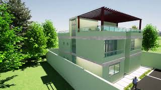 A modern house 4-bedroom Mansionatte residential building design by junubi design studio.