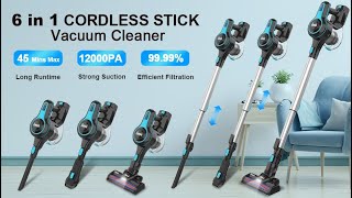 INSE Cordless Vacuum Cleaner, 6 in 1 Rechargeable Stick Vacuum Review