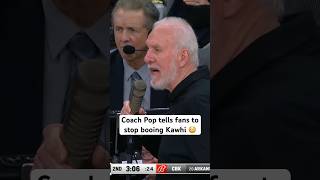 Pop grabbed the mic to call out Spurs fans