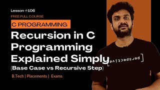 Recursion in C Programming Explained Simply (Base Case vs Recursive Step) || C Programming ||