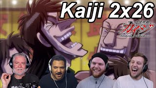 Kaiji Ultimate Survivor 2x26 Reactions | Great Anime Reactors!!! | 【カイジ】【海外の反応】