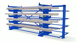 Industrial Double Sided Roll Out Cantilever Racking