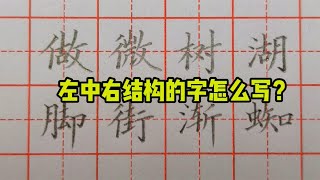 如何写好左中右结构一类字？老师给大家总结了3个要点，太精辟了