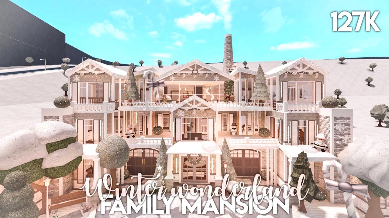 Winter Wonderland Family Mansion | Bloxburg Build - YouTube