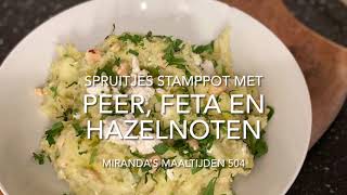 Spruitjesstamppot met peer, feta en hazelnoten (MM 504)