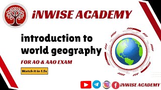 introduction to world geography | GK PAPER | AO & AAO | KPSC