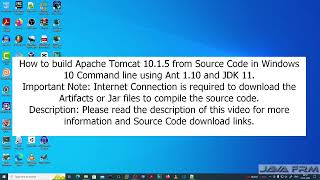 How to build Apache Tomcat 10.1.5 from Source Code in Windows 10 Command line using Ant 1.10, JDK 11