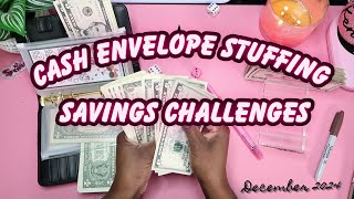 Cash Envelope Stuffing Savings Challenges December 2024 Paycheck 1-3 #zerobasedbudget #cashstuffing