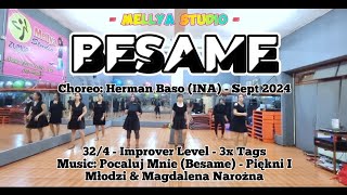 BESAME // LINE DANCE // Choreo by HERMAN BASO //  Demo by Mellya Studio