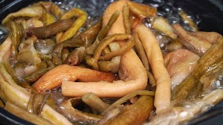 Stir-fried taro stem.