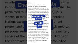 Cherokee Treaty of 1866               Article 27 with the United States