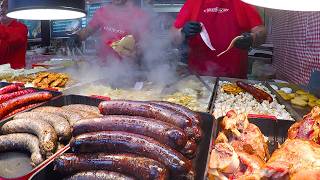 Street Food in Bratislava, Slovakia. Christmas Market at 'Hviezdoslav Square'