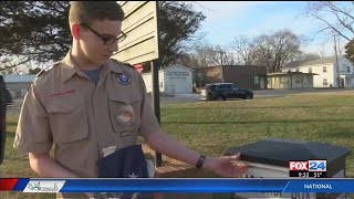 Fox 24 News at 9 Local teen creates 'flag drop box' so American flags can be retired properly