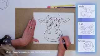 Teaching Kids How to Draw: How to Draw a Cartoon Cow