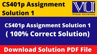 cs401p assignment solution 2023|| Download File in  PDF