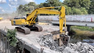 PC200-7เจาะทุบทำลายสะพานข้ามกุดน้ำใส Excavator EP.1350