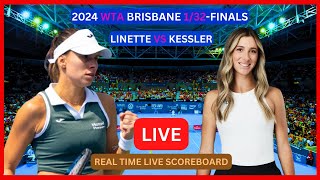 Magda Linette Vs Mccartney Kessler LIVE Score UPDATE Women's Tennis 2024 WTA Brisbane 1/32-Finals