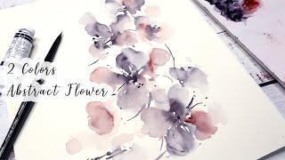 How To Paint Abstract Flowers With 2 Colors | Step By Step For Beginner