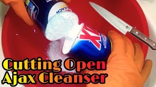 Cutting Open a Can Of Ajax ✂ | ASMR, CLEANING PRODUCTS, POWDER CLEANSER