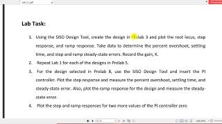 Designing a PI Controller | Lab Task 11 | Control Systems