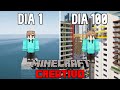 SOBREVIVÍ 100 DÍAS construyendo una CIUDAD en MINECRAFT CREATIVO