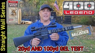 Straight Wall Hunting Cartridge Series: 400 Legend 100yd GEL Test | Winchester 215gr Power Point