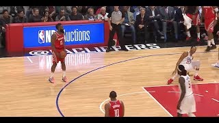 James Harden Drops, Stares Down and Drains Shot over Wesley Johnson
