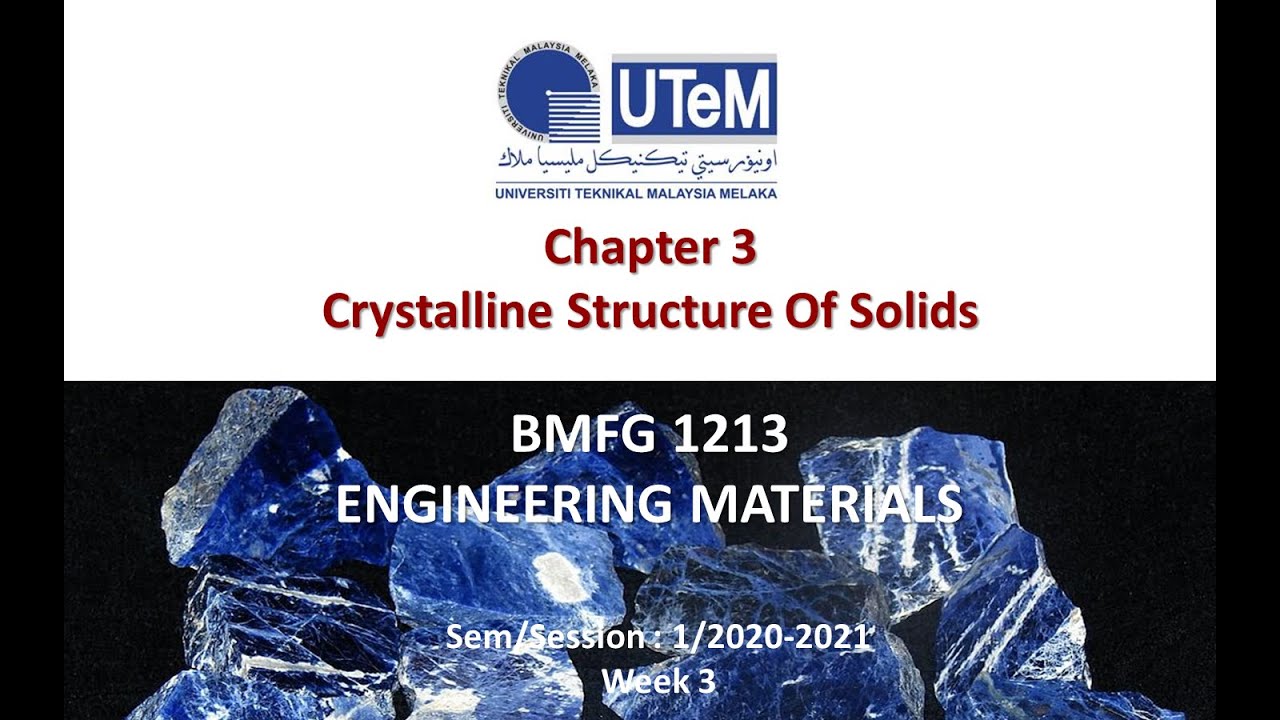 Chapter 3 Crystal Structures Of Solids - Video 1 - YouTube