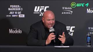 Dana White's predicts at Post fight Press Conference to Conor McGregor vs Dustin Poirier | UFC 264